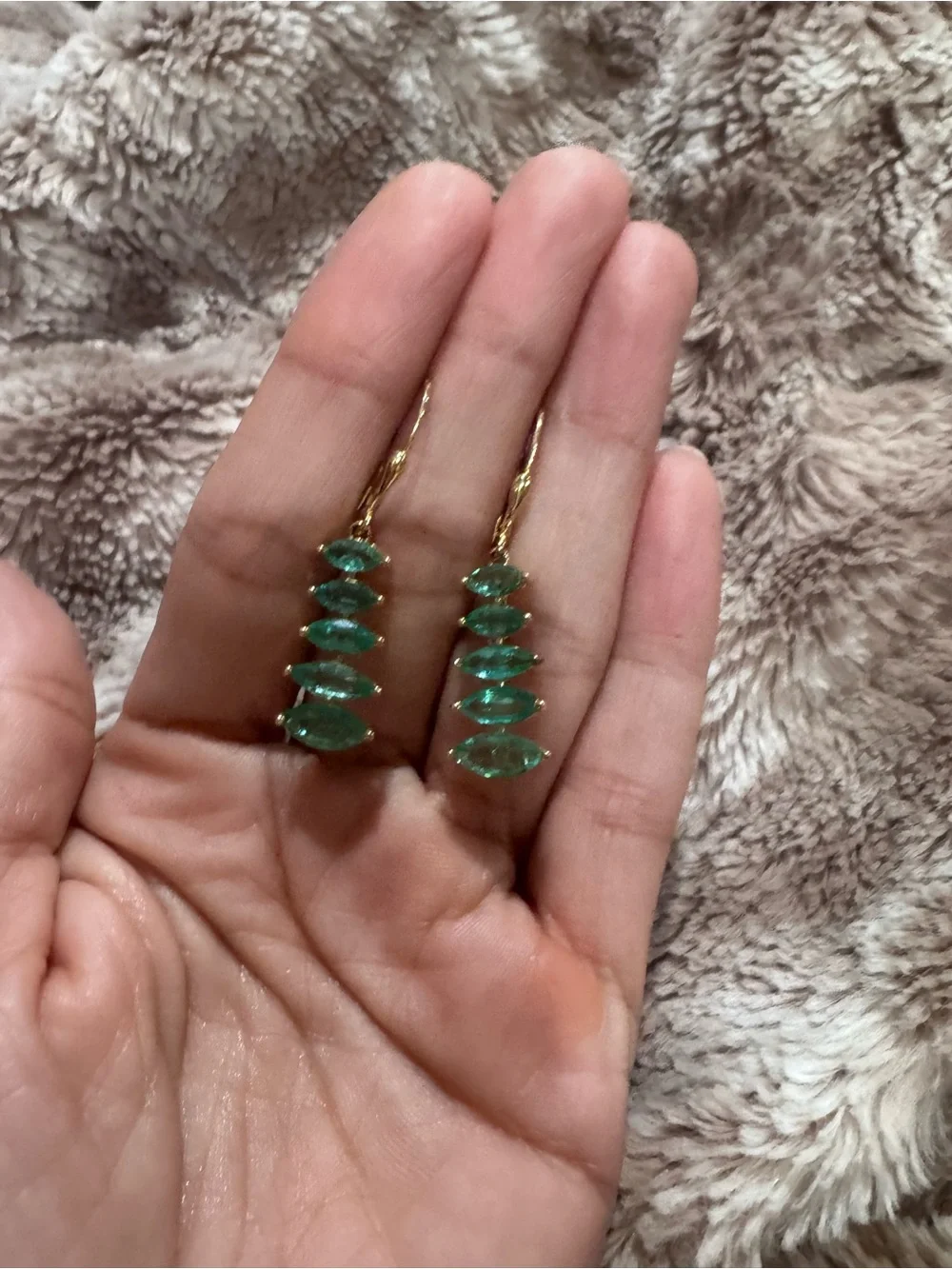 Certified 14K Natural Emerald Dangle Earrings 4.08 CTW Marquise Cut Leverback - Picture 7 of 13